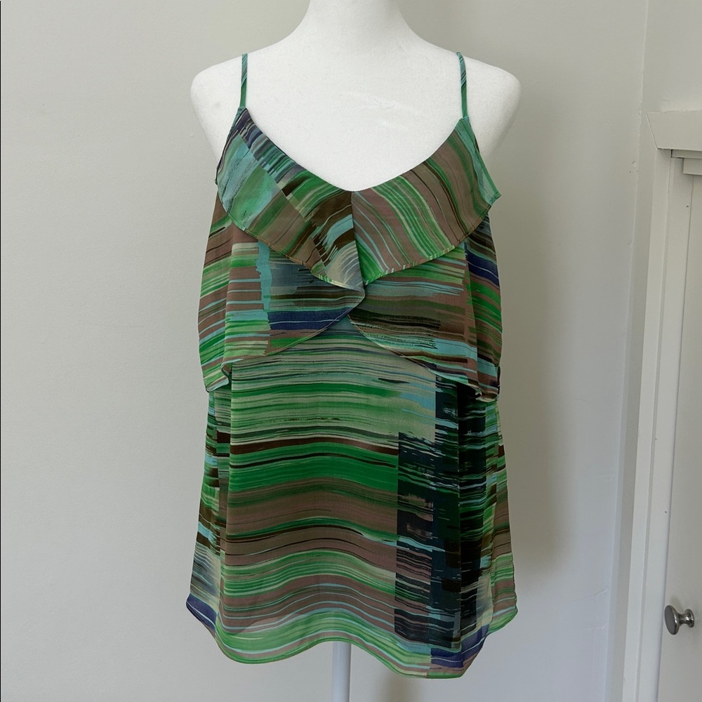 Green and blue blousy camisole